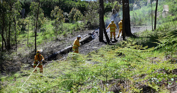 Grass fire, Basket Range