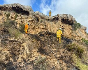 Grass fire, Clayton Bay from Clayton Bay CFS