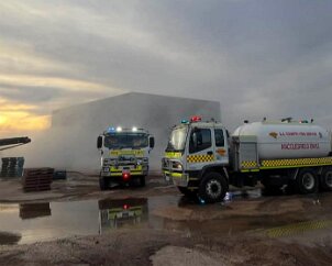 Shed fire, Langhorne Creek from Clayton Bay CFS