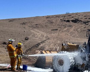 Loader fire, Bundaleer West from Gladstone CFS