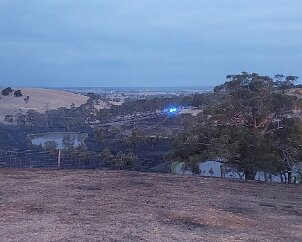 Grass fire, Paris Creek from Lloyd Quarmby