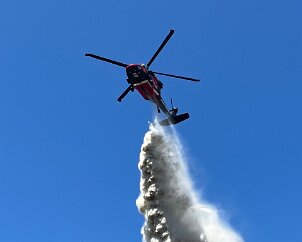 Grass fire, Panorama from Belair CFS