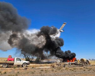 Tractor fire, Barabba from Hamley Bridge CFS