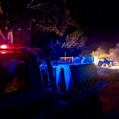 Vehicle and grass fire, McLaren Vale from McLaren Flat CFS