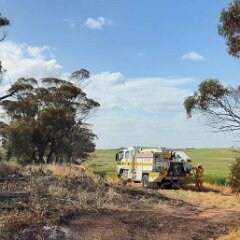 Scrub and grass fire, Bute from Bute CFS