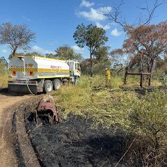 Scrub and grass fire, Bute from Bute CFS