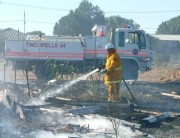 Mop up after a rubbish fire at Lewiston